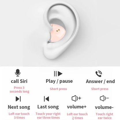 Invisible Sleep Wireless Earphone Bluetooth 5.3 Hidden Earbuds Lightweight Waterproof Noise Proof Touch Control Headphones