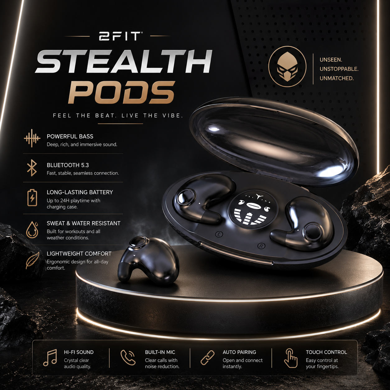 StealthPods Wireless Sleep Earbuds